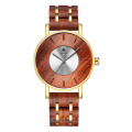 KUNHUANG 3002 new alloy wood watch men's fashion personality Japanese movement waterproof quartz watch